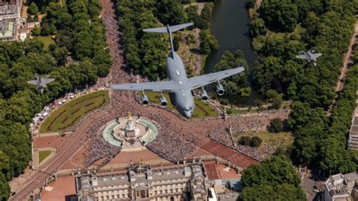 Flying High: The Sight Of A Helicopter Over Buckingham Palace