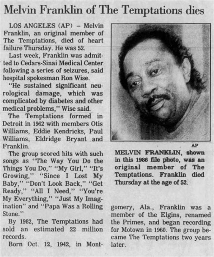 Melvin Franklin: The Soulful Voice Behind The Temptations